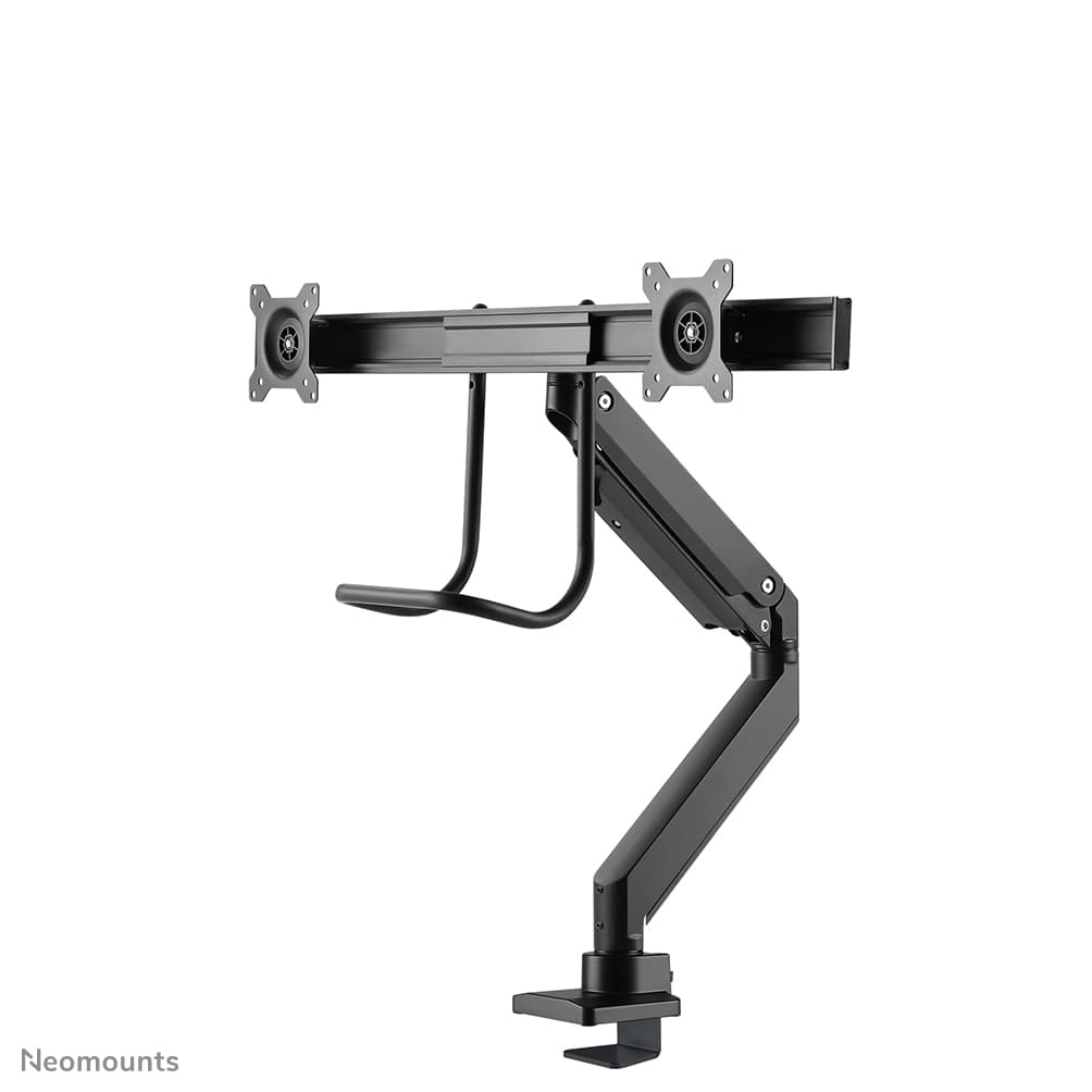 Dual Crossbar Monitor Arm - 10-32inch - 1-8 kg/screen - Gas Spring - 180 Degrees - Stop Mechanism - Topfix - Black — photo 2 of 18