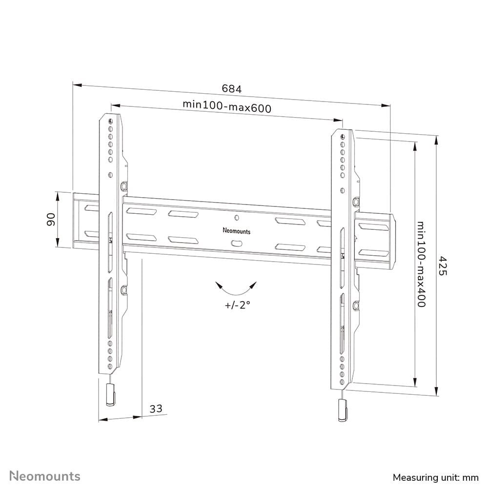 NEOMOUNTS WL30S-850BL16 Fixed Wall Mount for 42-86 Inch Screens - Black — photo 19 of 19