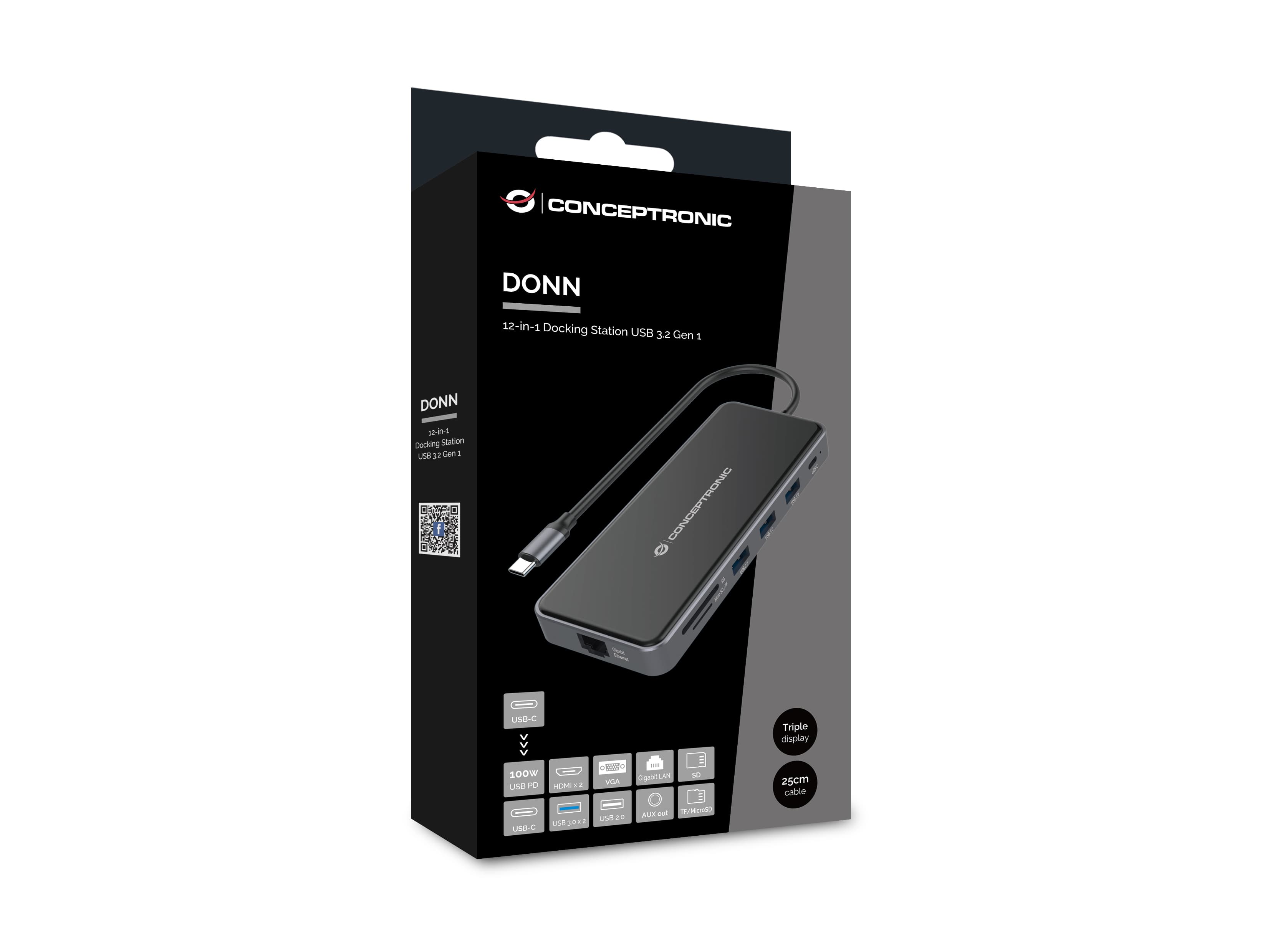 CONCEPTRONIC 12-en-1 Station d'accueil USB 3.2 Gen 1 — photo 3 sur 8