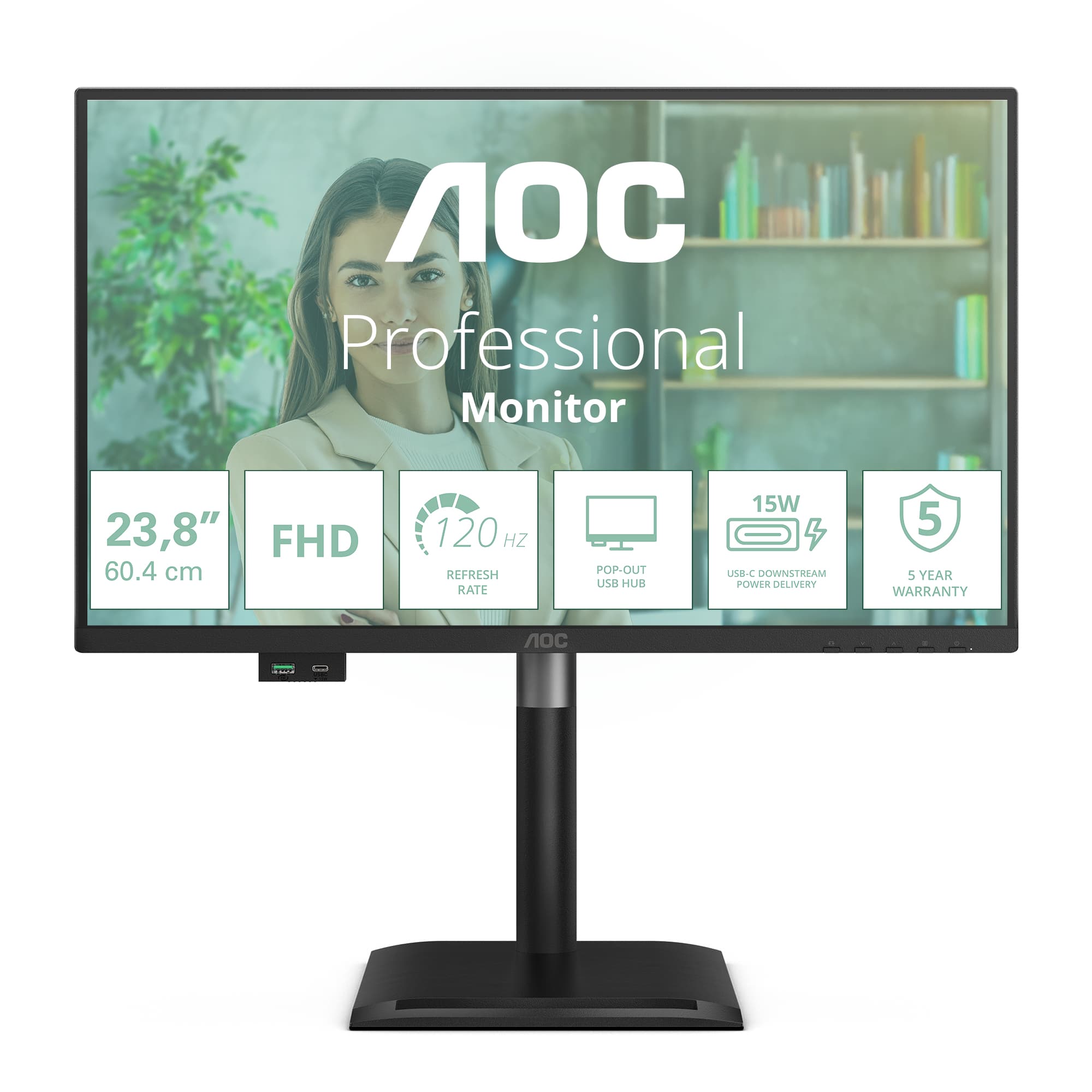 P4 Series - 24 inch - Full HD - 1920x1080 - Pivot - HAS — foto 2 van 22
