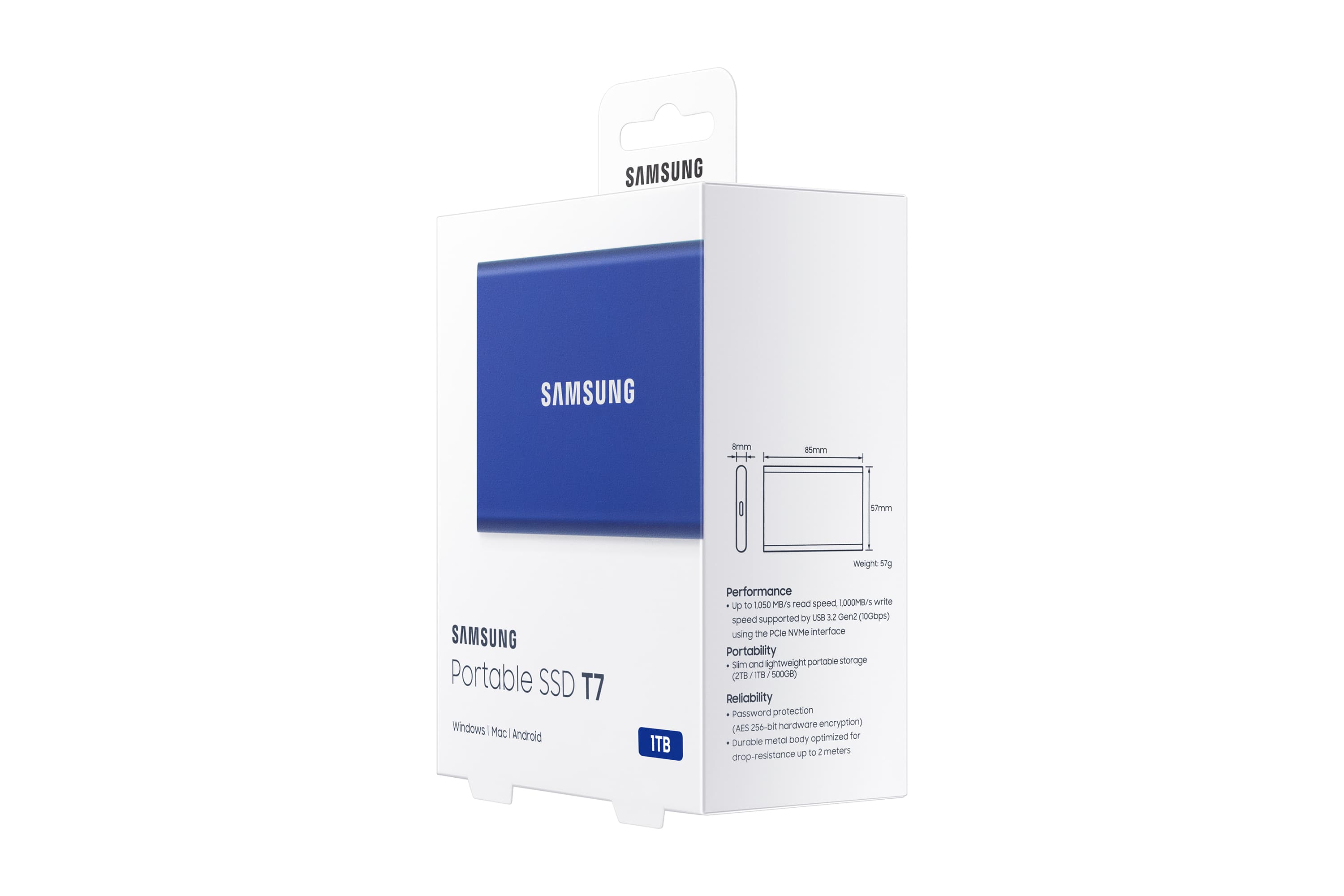 Samsung Portable SSD T7 1TB Bleu — photo 11 sur 12