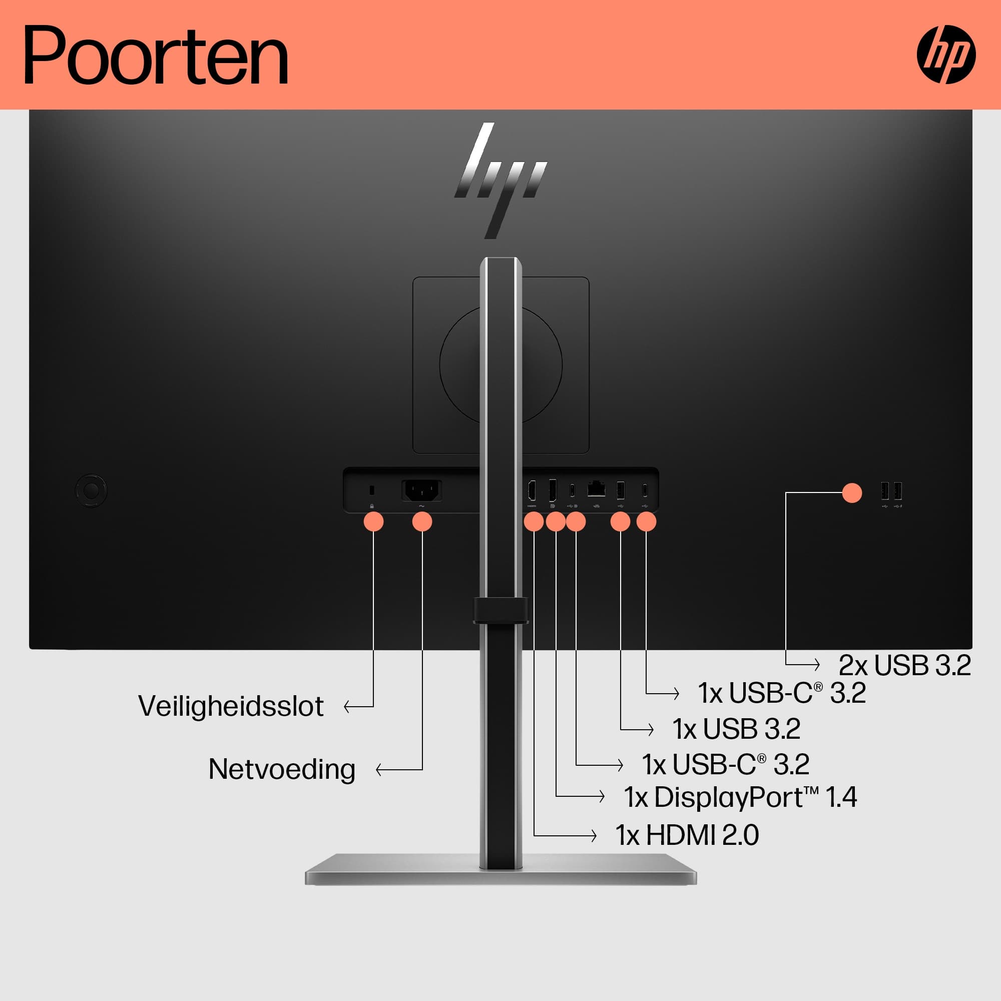E32k G5 4K USB-C - 32 inch - 4K Ultra HD IPS LED Monitor - 3840x2160 - Pivot / HAS / RJ45 / USB-C — foto 8 van 11