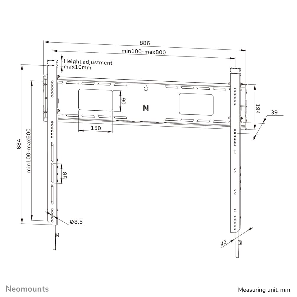 Neomounts WL30-750BL18 Support Mural Lourd — photo 20 sur 20