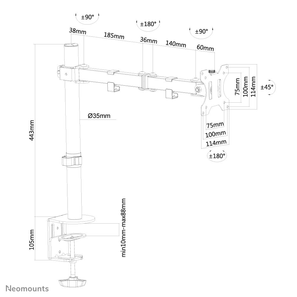 Support d'écran NEOMOUNTS FPMA-D550BLACK — photo 16 sur 16