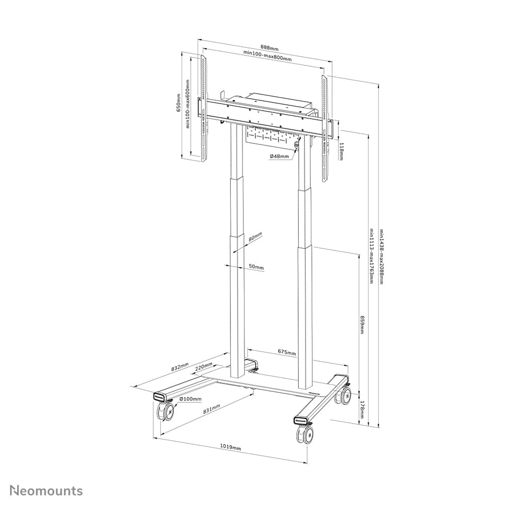 37 à 100 pouces - Support au sol - VESA 100 x 100 jusqu'à 800 x 600 — photo 20 sur 20