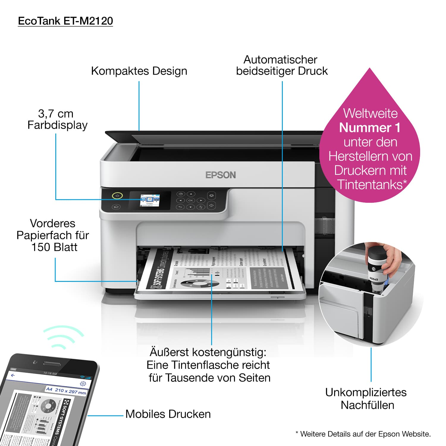 Epson EcoTank ET-M2120 Multifunctional Printer — photo 45 of 45