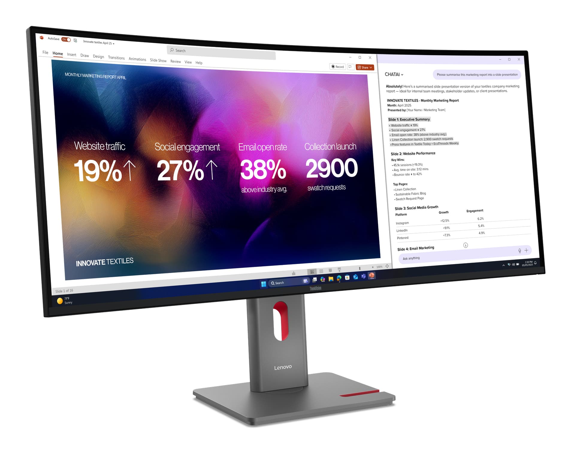 ThinkVision P40WD-40 - 40 inch Curved UltraWide IPS LED Monitor - 5120x2160 — photo 2 of 13