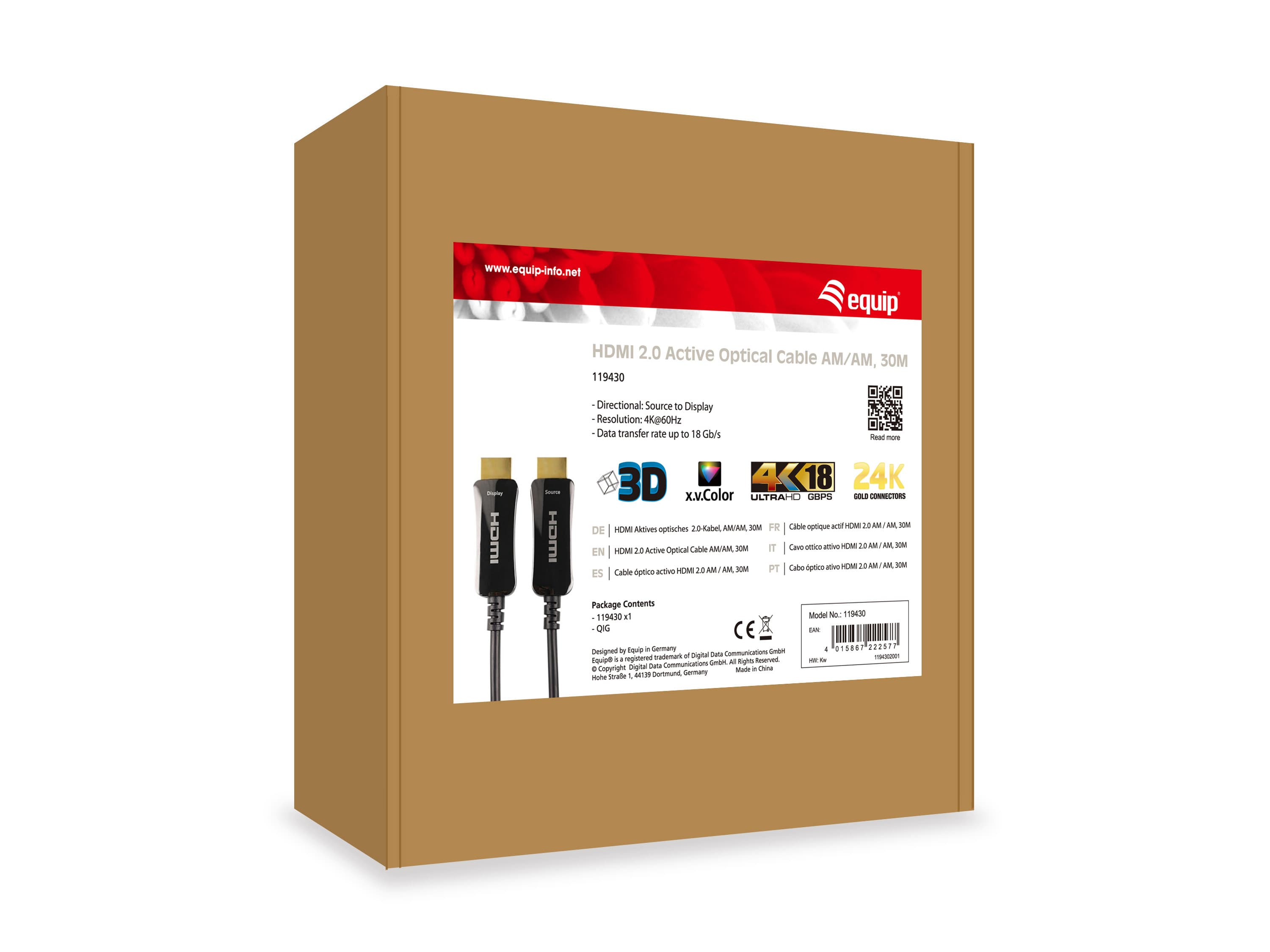 Câble optique HDMI 2.0 actif - 30m - 4K/60Hz — photo 4 sur 4
