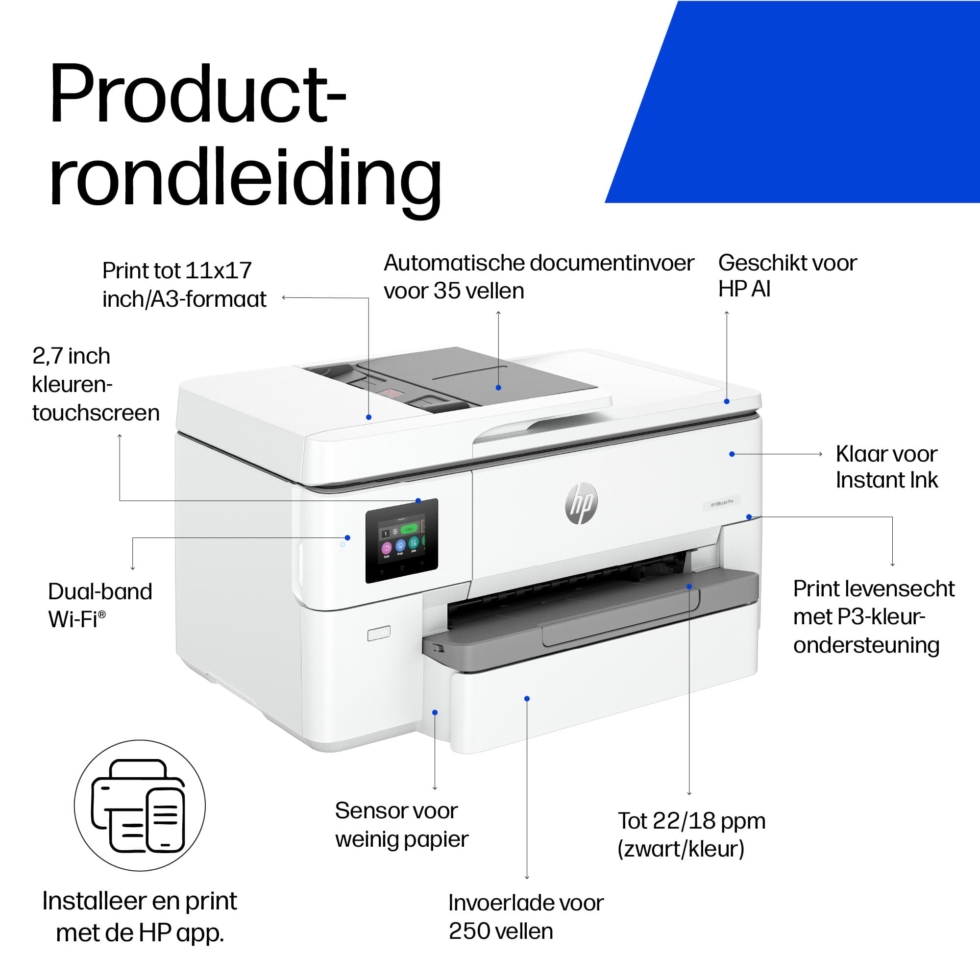 HP OfficeJet Pro 9720e Imprimante multifonction format large — photo 5 sur 22