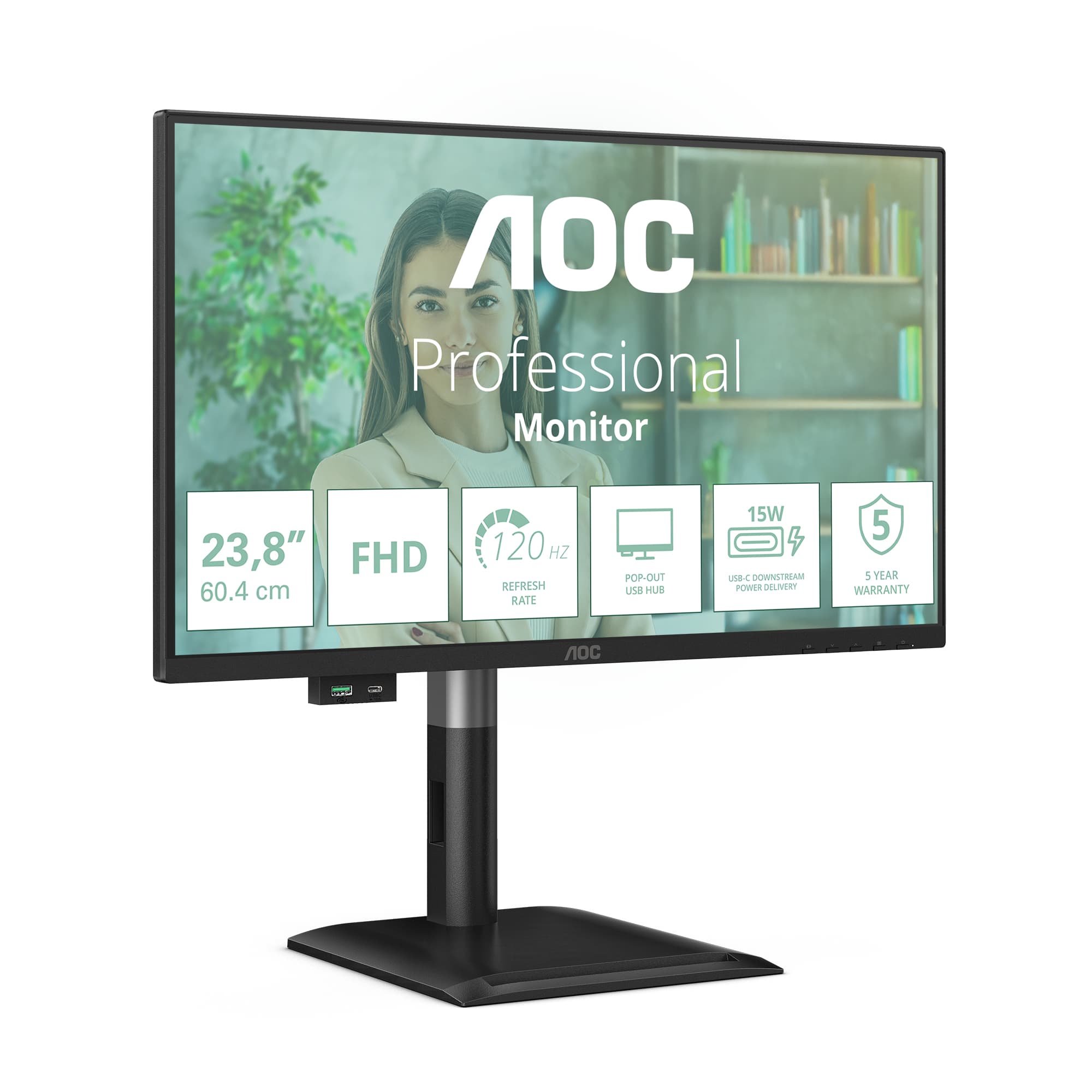 P4 Series - 24 inch - Full HD - 1920x1080 - Pivot - HAS — foto 3 van 22