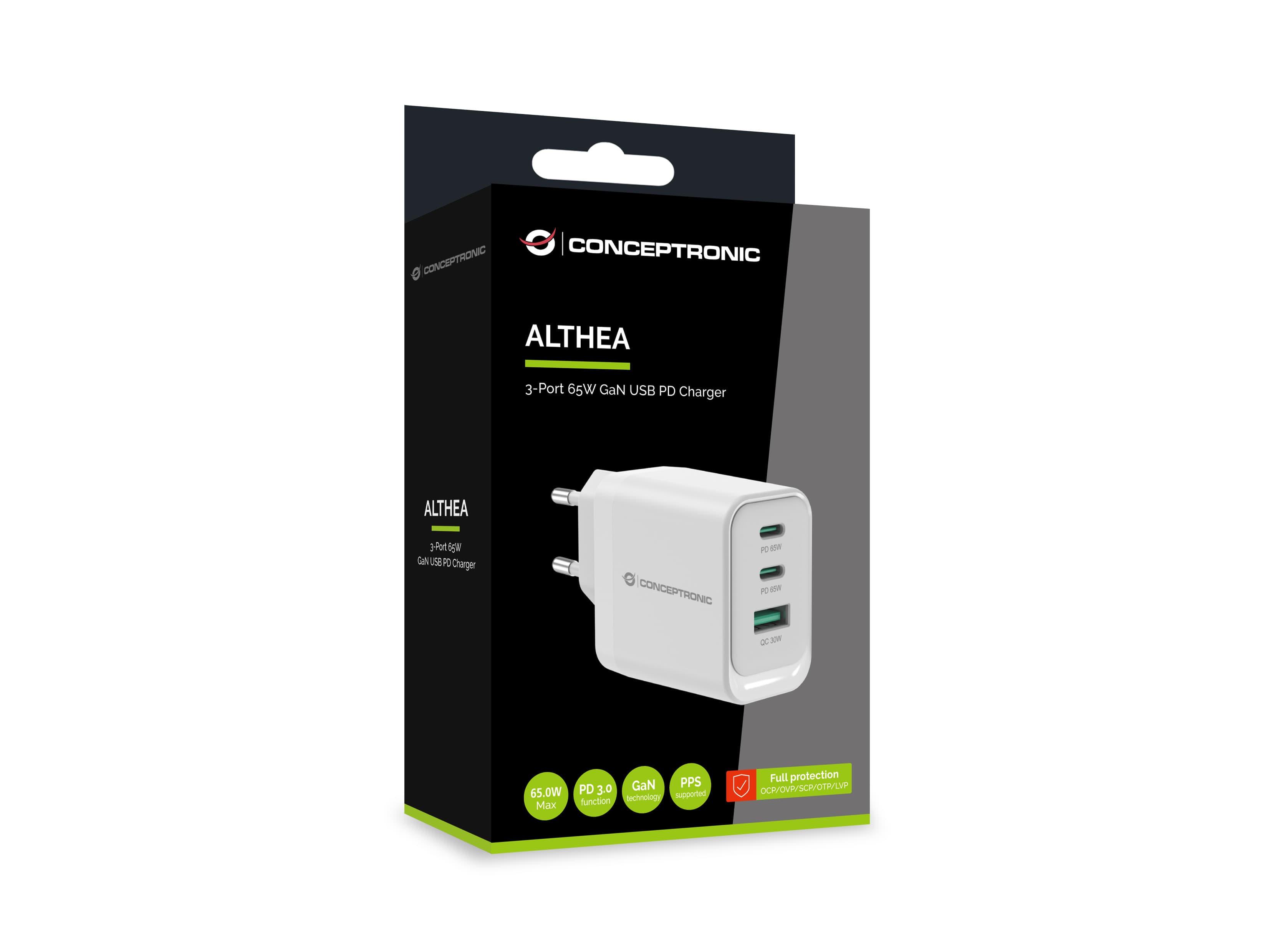 3-Port 65W GaN USB PD Charger - USB-C x 2 - USB-A x 1 - QC 3.0 - PPS - PD 3.0 — photo 5 of 5