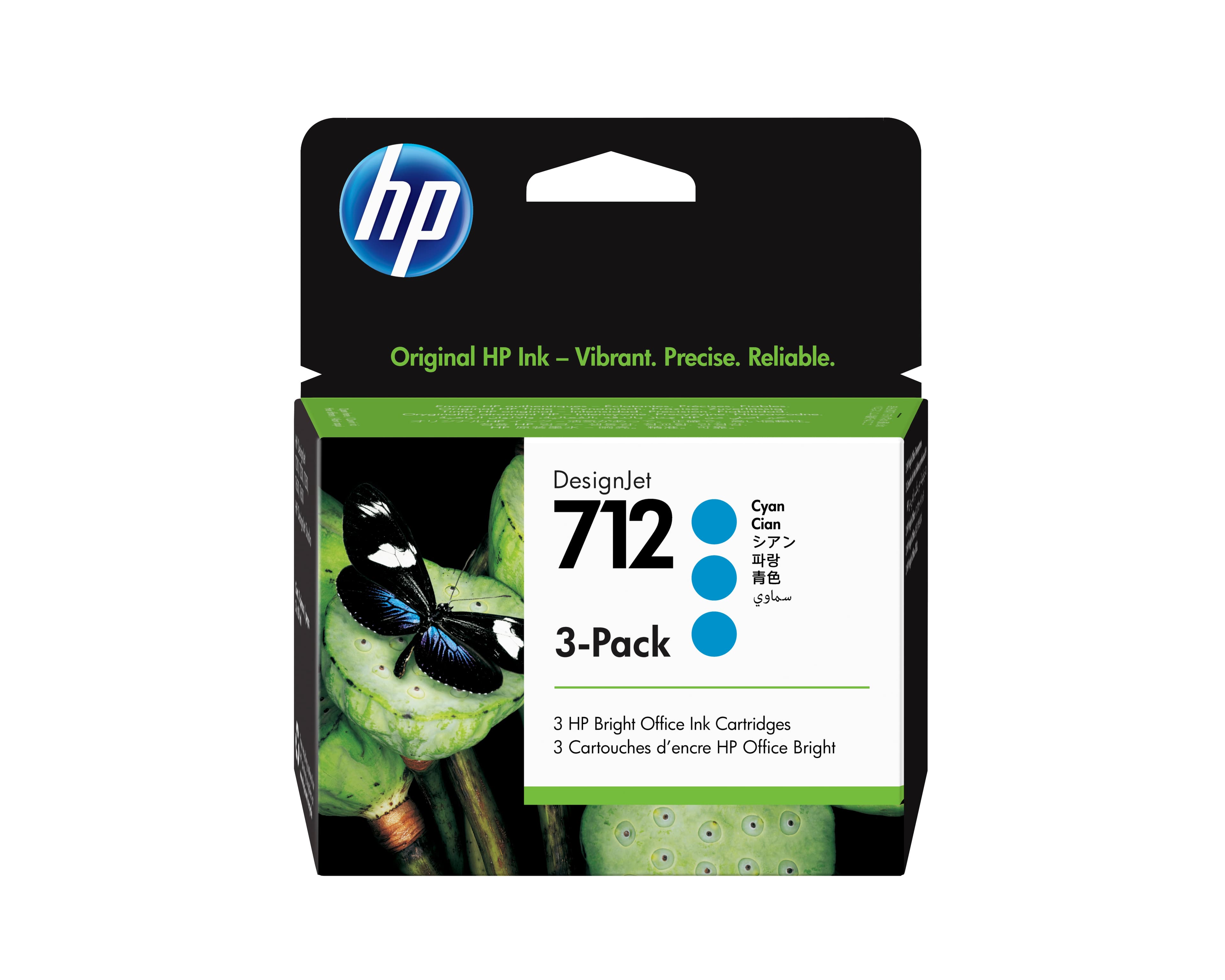 HP 712 29ml Cyan DesignJet Ink Cartridge 3-Pack