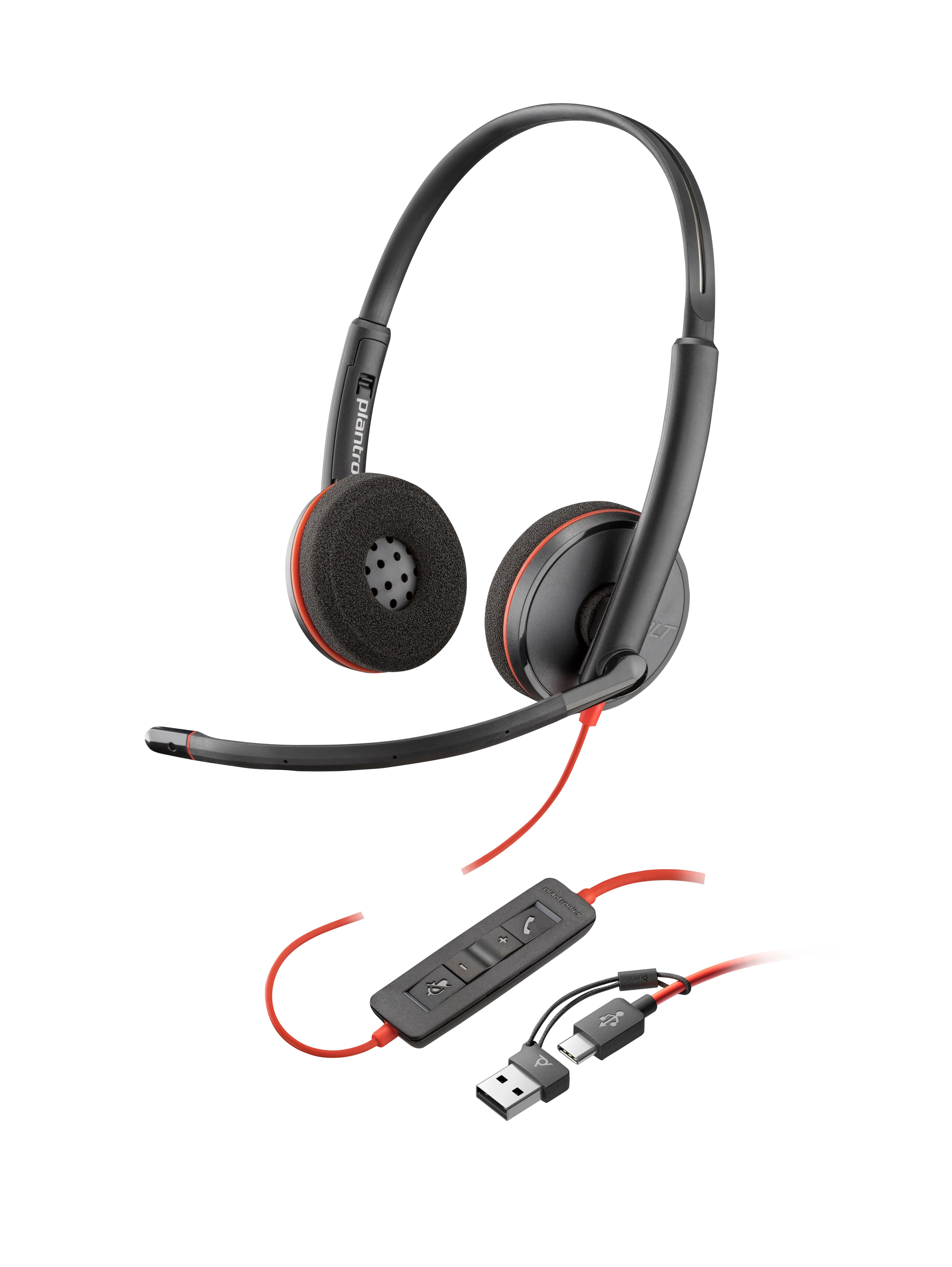 HP Poly Blackwire 3220 Stereo USB-C Black Headset with USB-C/A Adapter — photo 3 of 4