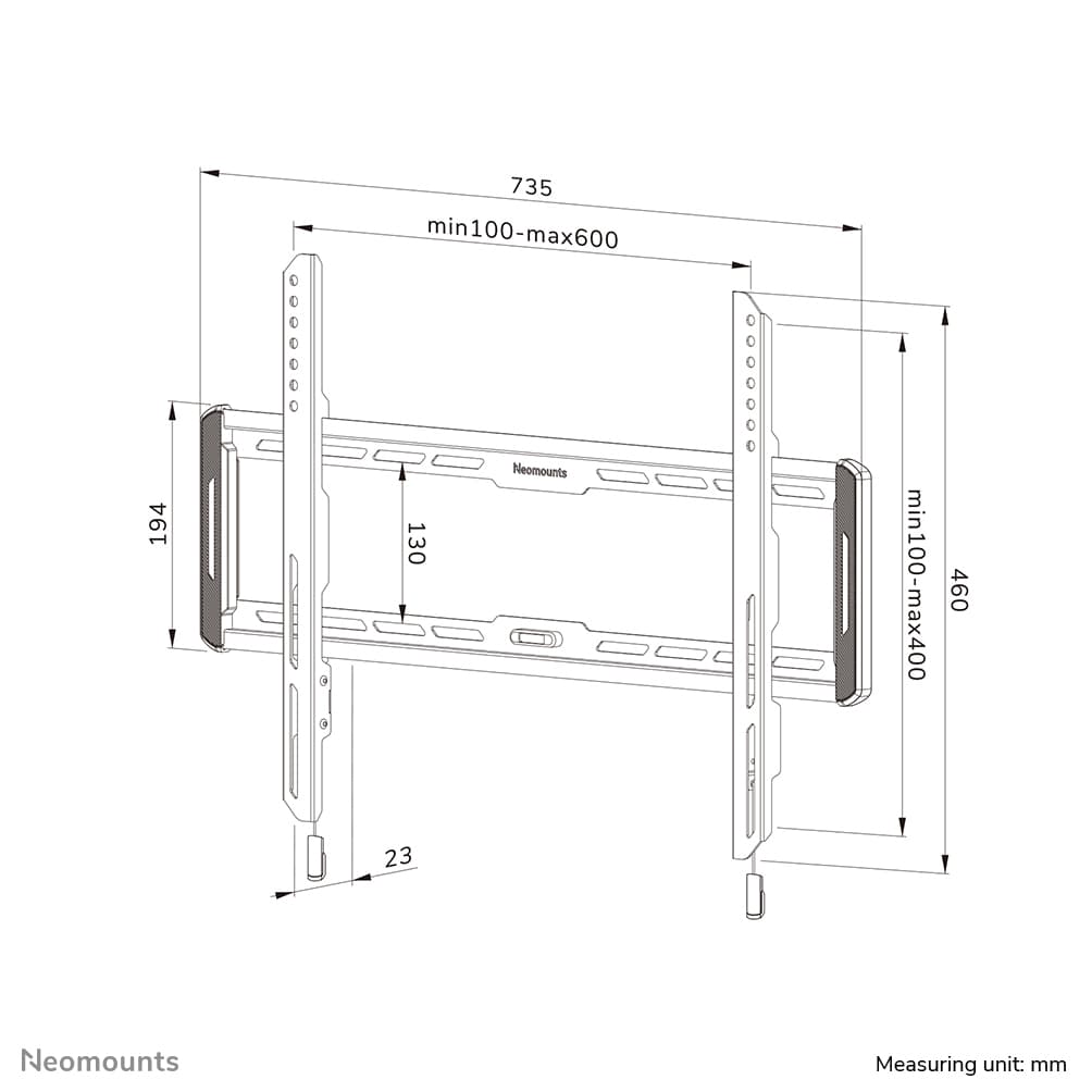 NEOMOUNTS LEVEL-550 WL30-550BL16 Ultra-flat Wall Mount Bracket - 42-86 Inch - Max 70 kg - VESA 100x100-600x400 - Black — photo 16 of 16