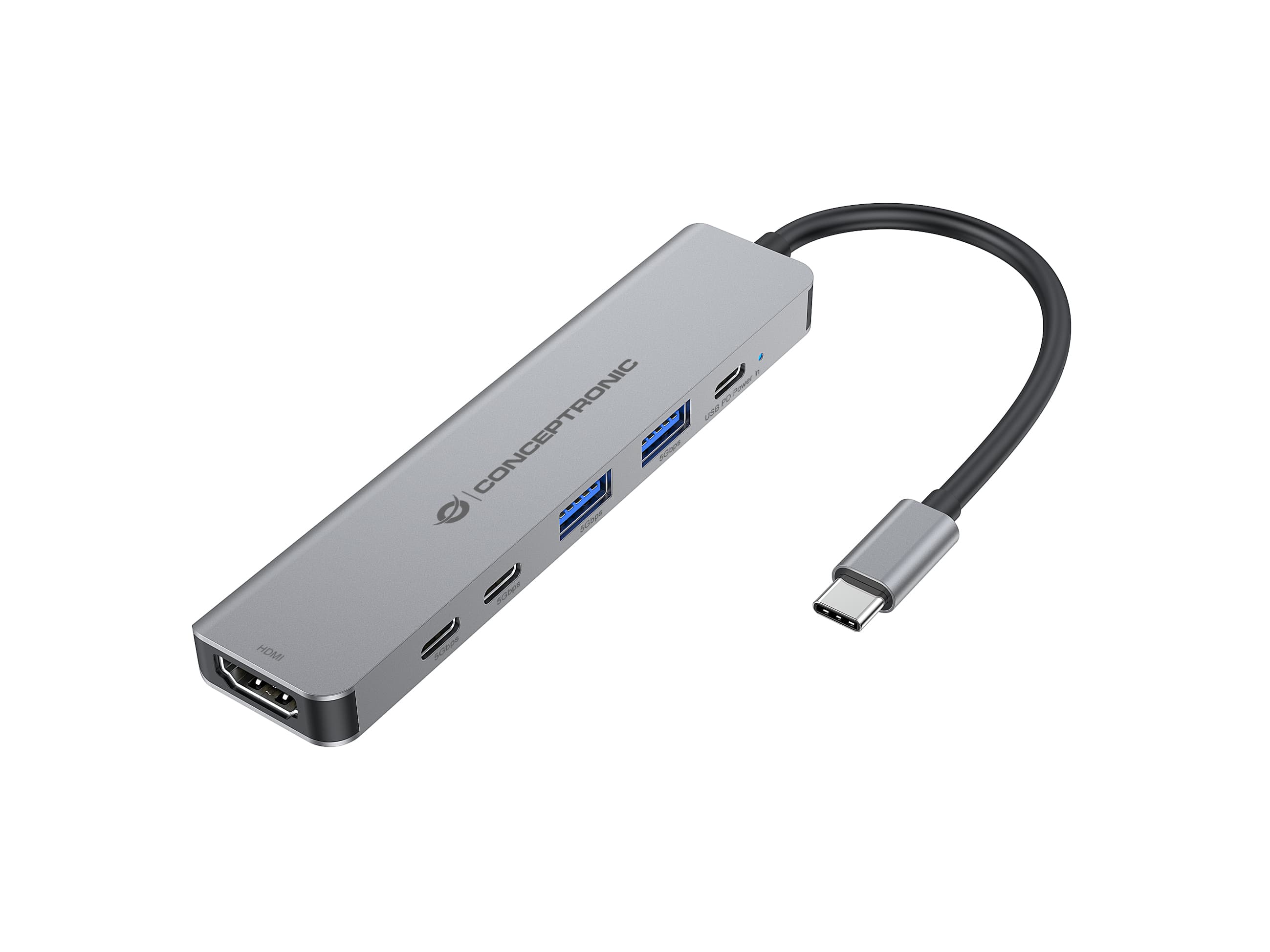 6-in-1 Docking Station USB 3.2 Gen 1 - HDMI - USB-A 5Gbps x 2 - USB-C 5Gbps x 2 - 100W USB PD