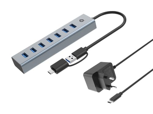 7-Port USB 3.0-Hub mit Netzteil - 5 Gbps - USB-A x 7