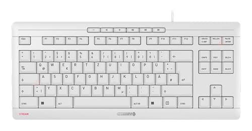 Clavier Cherry STREAM TKL - Filaire - QWERTZ - Gris pâle