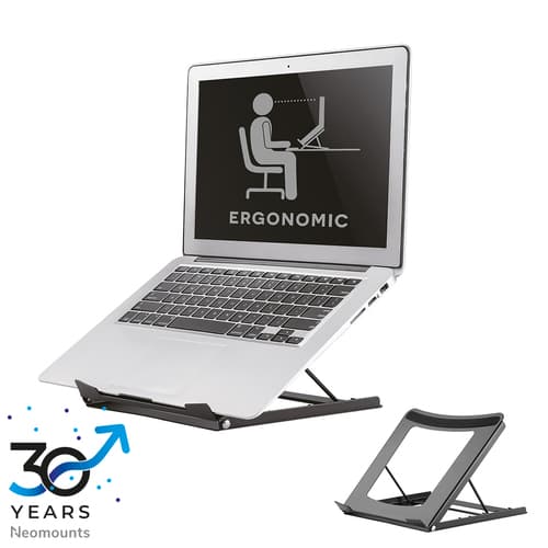 Laptop-Stativ - 10-16 Zoll - Max 5 kg - 5 Höhenpositionen - Faltbar - Kompakt - Universal - Schwarz