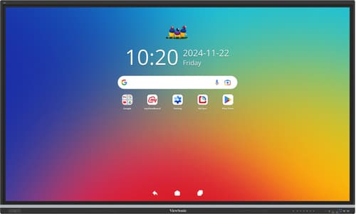 ViewBoard 51 serie touchscreen 86INCH UHD, Android 14 EDLA certified, IR 500 nits, 2x 25W + sub 20W + 8-array mic, 3x USB-C 8/128GB