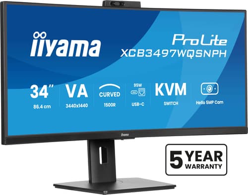 IIYAMA ProLite 34" monitor curvo UltraWide Quad HD