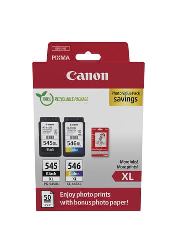 Cartuchos de tinta Canon PG-545XL/CL-546XL PHOTO VALUE