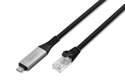 DIGITUS CAT 6A S/FTP Cable USB-C to RJ45 1 Gbit/s 2m