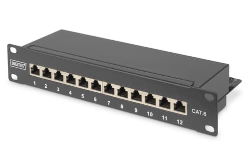 Panneau de brassage CAT6 classe E blindé 12 ports Digitus