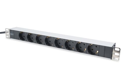 PDU aluminiowe 1U - 8 gniazd bezpieczeństwa 16A - 4000W - 250VAC 50/60Hz