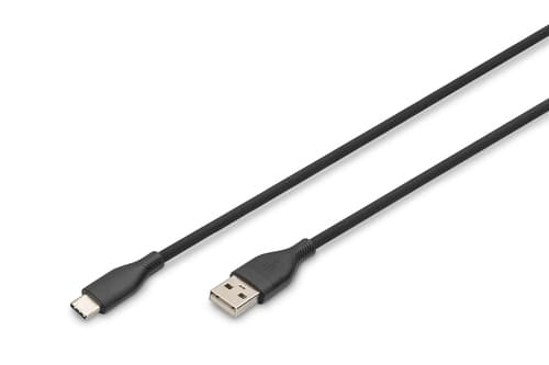 Cavo di ricarica in silicone - USB-A a USB-C - 0,5 m - 60 W - Nero