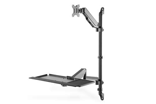 Support mural DIGITUS Sit-Stand Workstation pour écran unique - Noir