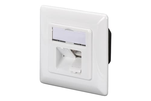 Steckdose - CAT 6A - 2x RJ45 - abgeschirmt LSA - Weiß