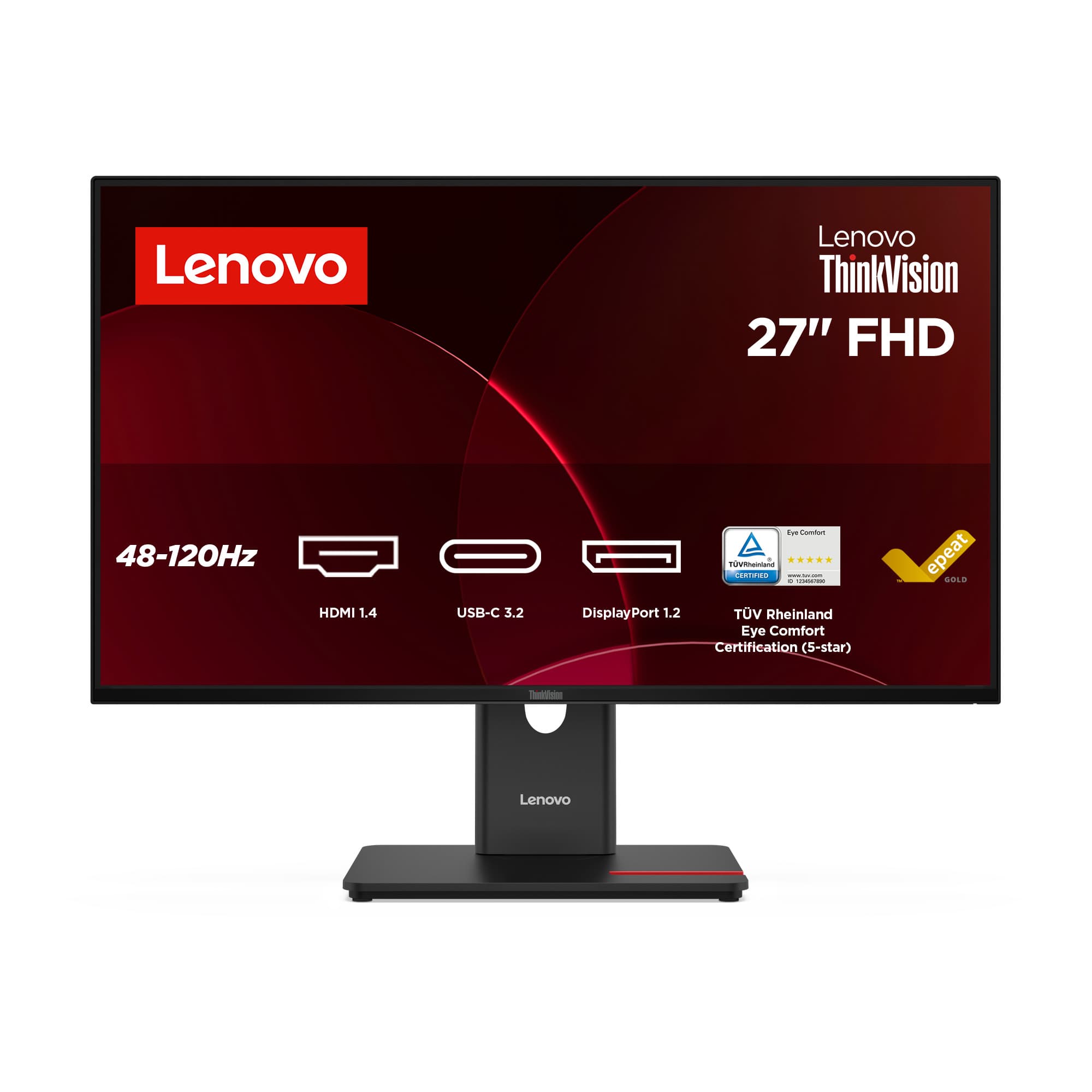 ThinkVision T27-40 - Écran LED IPS Full HD 27" - 1920x1080 - 120Hz - Pivot / HAS / USB-C
