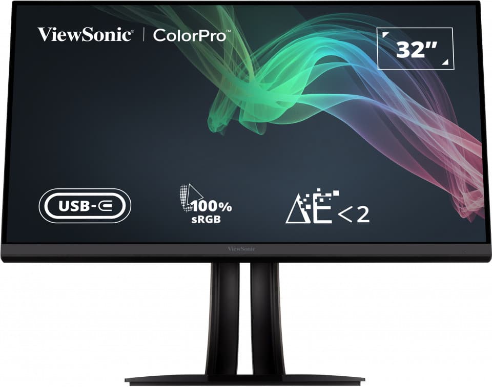 Moniteur LED 4K VIEWSONIC de 32 pouces, 350 nits, 5 ms, 100 % Pantone sRGB, USB-C 60 W et haut-parleurs 2x2 W