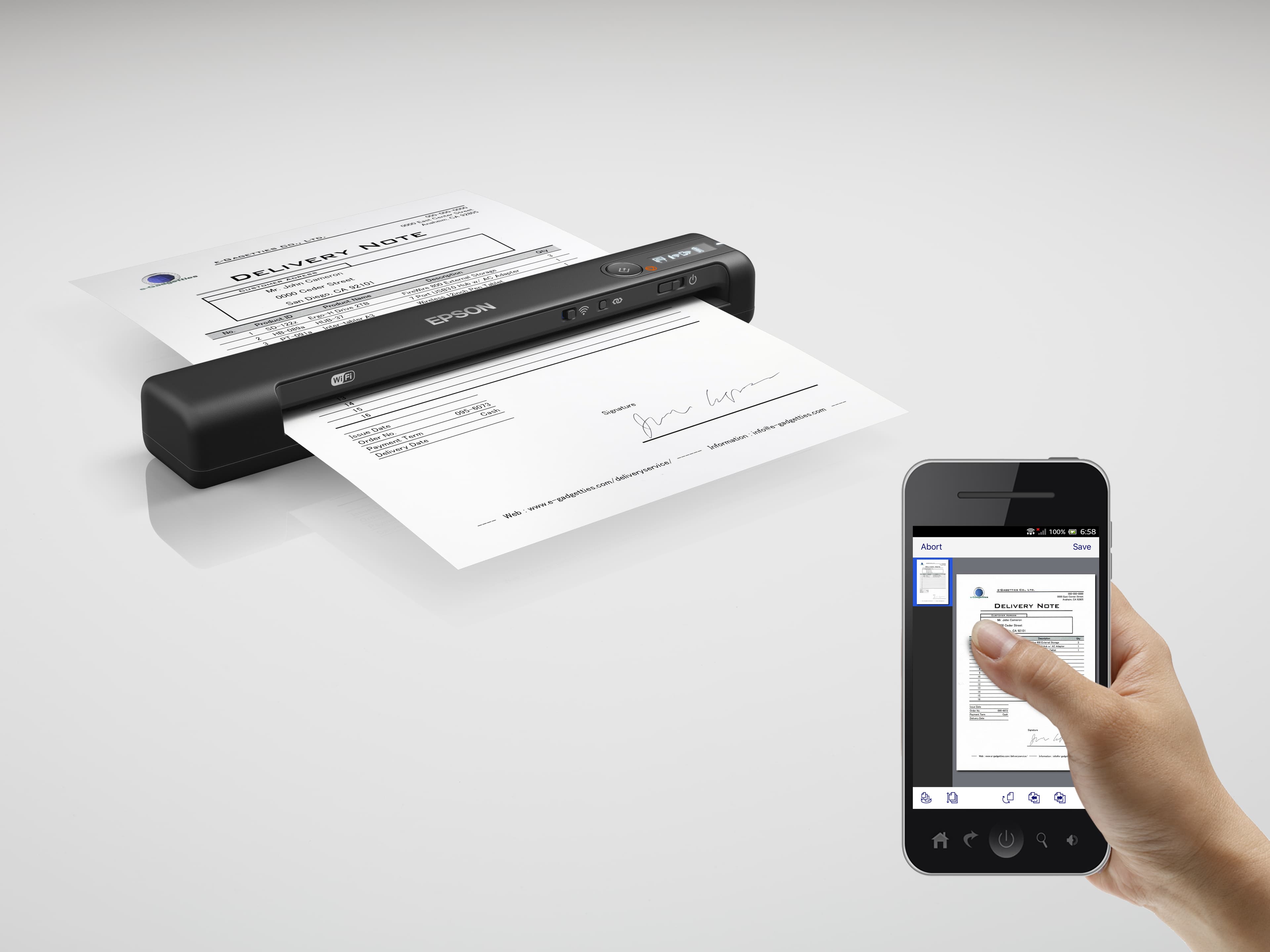 Epson WorkForce ES-60W Power PDF Scanner