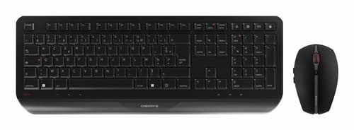 CHERRY GENTIX Set de bureau - Sans fil - AZERTY - Noir