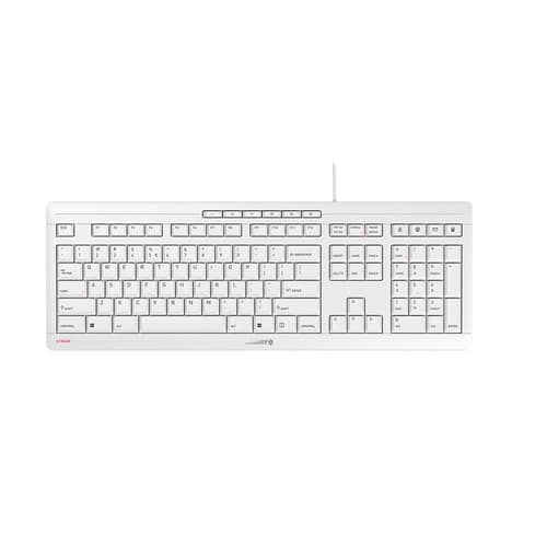 CHERRY STREAM Tastatur - Kabelgebunden - QWERTY - Hellgrau