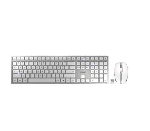 DW 9100 SLIM - Desktop set - Wireless - QWERTY - Silver/White