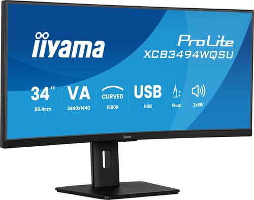 ProLite 34 inch - Curved - UltraWide Quad HD VA LED Monitor - 3440x1440 - HAS