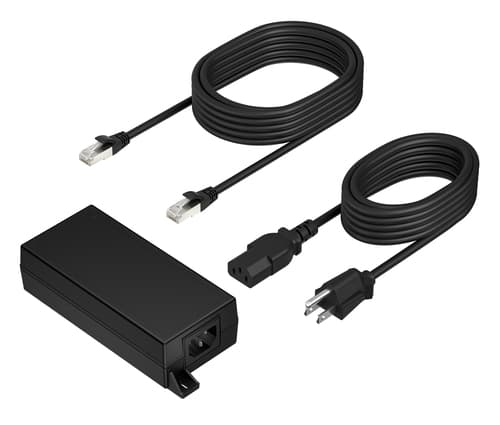 HP Poly PoE++ 65W 2,5G-Adapter mit 3,66m CAT6A-Kabel und Stromkabel